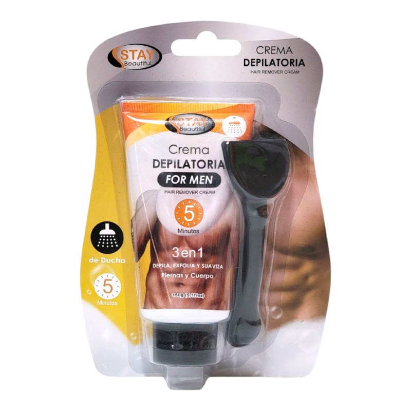 CREMA CORPORAL DEPILATORIA PARA HOMBRES 3 EN 1 STAY BEAUTIFUL 150G