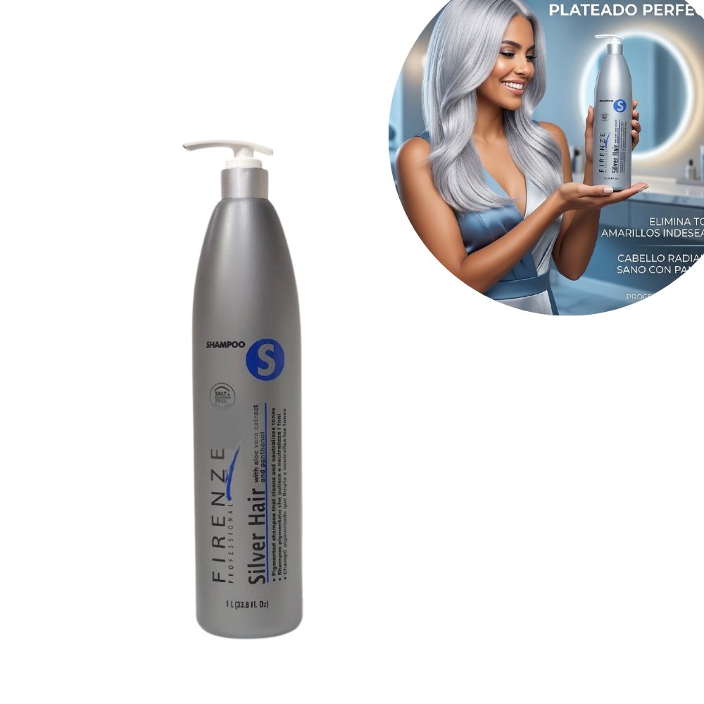 SHAMPOO MATIZADOR PARA CABELLOS CANOSOS, BLANCOS O PLATINADOS FIRENZE 1L
