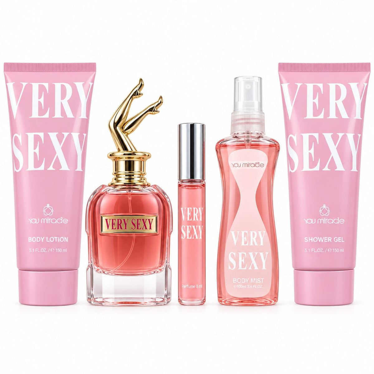 SET YOU MIRADE VERY SEXY EDP 100ML GEL DE DUCHA 150ML EDP 15ML BODY MIST 100ML CREMA CORPORAL 150ML (M)