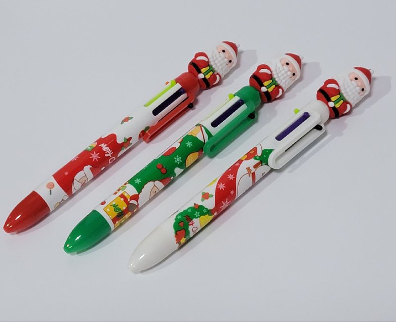 LAPIZ BOLIGRAFO MULTICOLOR 6 EN 1 NAVIDEÑO PAPA NOEL