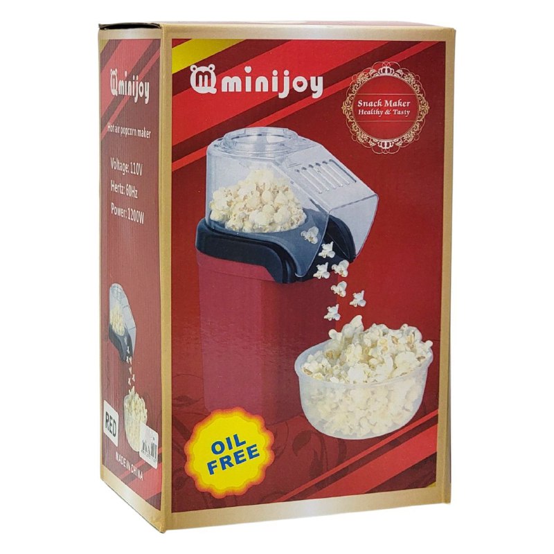 MAQUINA PARA HACER PALOMITAS DE MAIZ, MINI PORTATIL FABRICANTE DE AIRE CALIENTE SIN ACEITE, POTENCIA DE 1200W, 4 COLORES MINIJOY