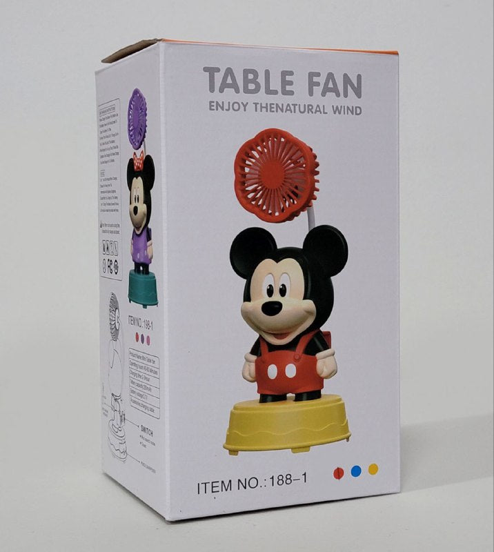 VENTILADOR DE MESA RECARGABLE DE MINNIE MOUSE CON SACAPUNTAS TABLE FAN