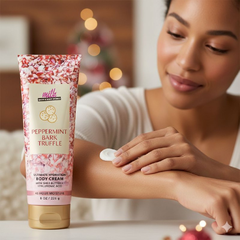 BATH & BODY WORKS CREMA PEPPERMINT BARK TRUFFLE 226ML (M)