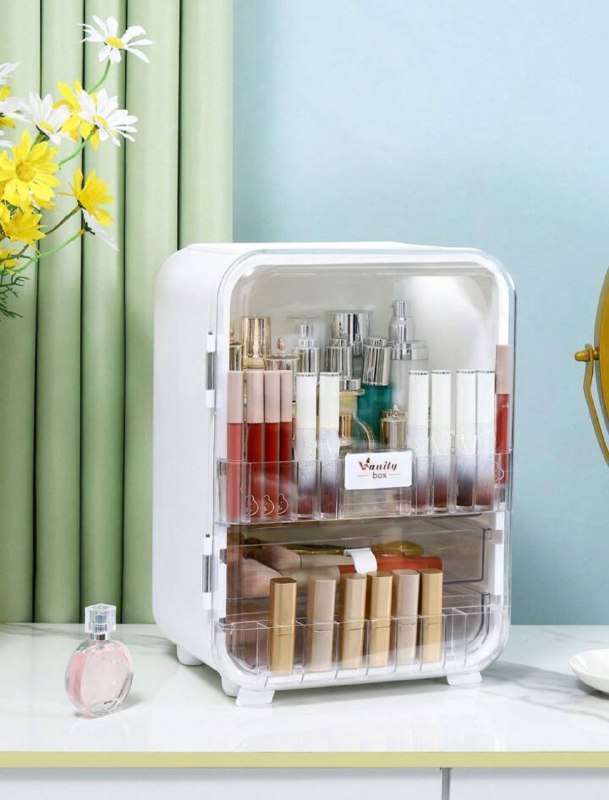 ORGANIZADOR DE MAQUILLAJE O COSMETICOS CON ESPEJO VANITY BOX COLOR BLANCO