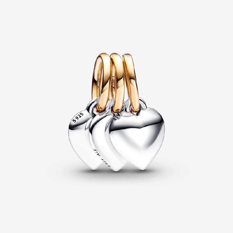 PCHARM4121 FORMA DE 3 CORAZONES AMIGOS PANDORA PLATA 9.25