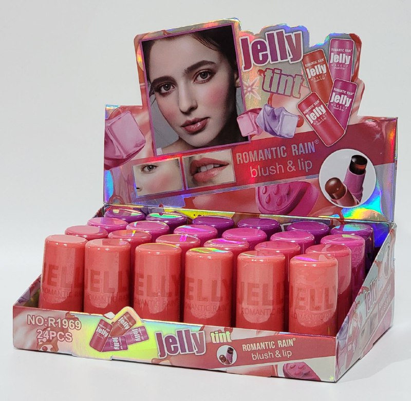 BLUSH Y LABIAL GELATINA TINTE 4 TONOS JELLY TINT ROMANTIC RAIN (DUPE DE SHEGLAM)