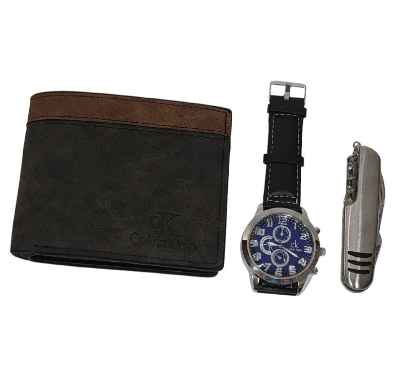 BILLETERA ECONÓMICA CALVIN KLEIN CON NAVAJA Y RELOJ