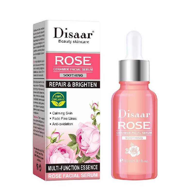 SUERO FACIAL DE CERAMIDA, CALMANTE, REPARA Y ILUMINA, ATENUA LAS LINEAS FINAS DISAAR BEAUTY SKINCARE ROSE CERAMIDE 30ML