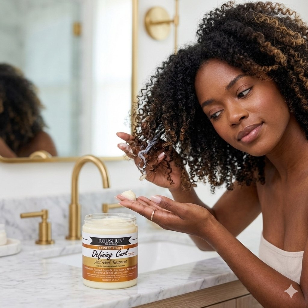 TRATAMIENTO CAPILAR AYUDAR A DEFINIR LOS RIZOS Y CONTROLAR EL FRIZZ, REALZANDO LA FORMA NATURAL DEL CABELLO ROUSHUN 500GM