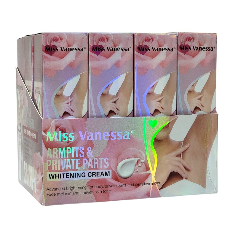 CREMA CORPORAL BLANQUEADORA DE ZONO INTIMA Y AXILAS MISS VANESSA 80ML