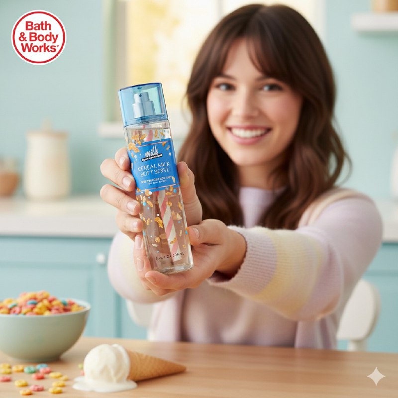 BATH & BODY WORKS SPLASH MILK CEREAL MILK SOFT SERVE 236ML (M)