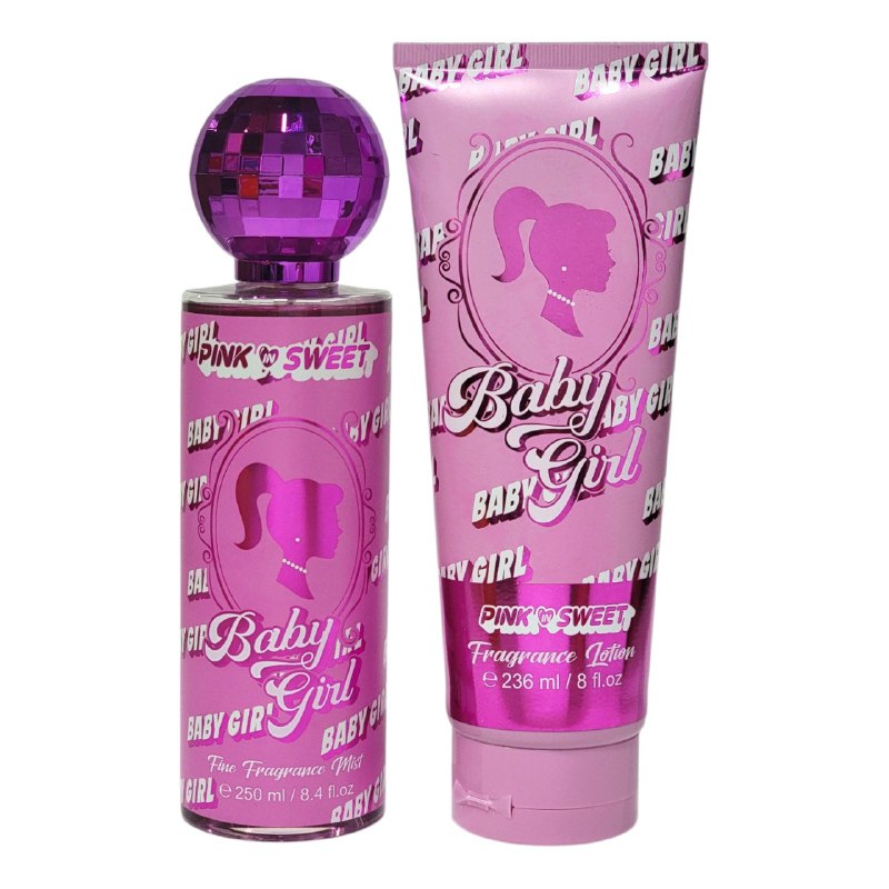 SET PINK IN SWEET, BABY GIRL SPLASH 250ML, CREMA CORPORAL 236ML (M)