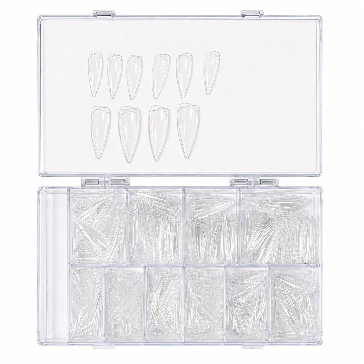 TIPS DE GEL SUAVE ALMENDRADOS LARGOS TRANSPARENTES QUEENIGHT 500PCS