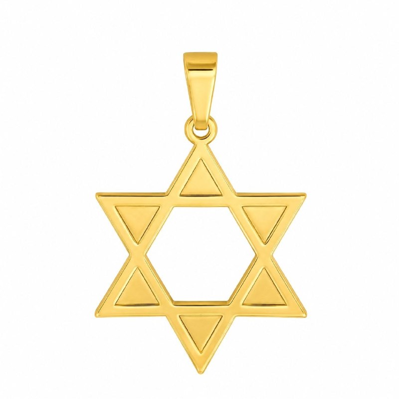 DIJE DE ENCHAPE PARA CADENA CON DISEÑO DE ESTRELLA DE DAVID 6.2CM