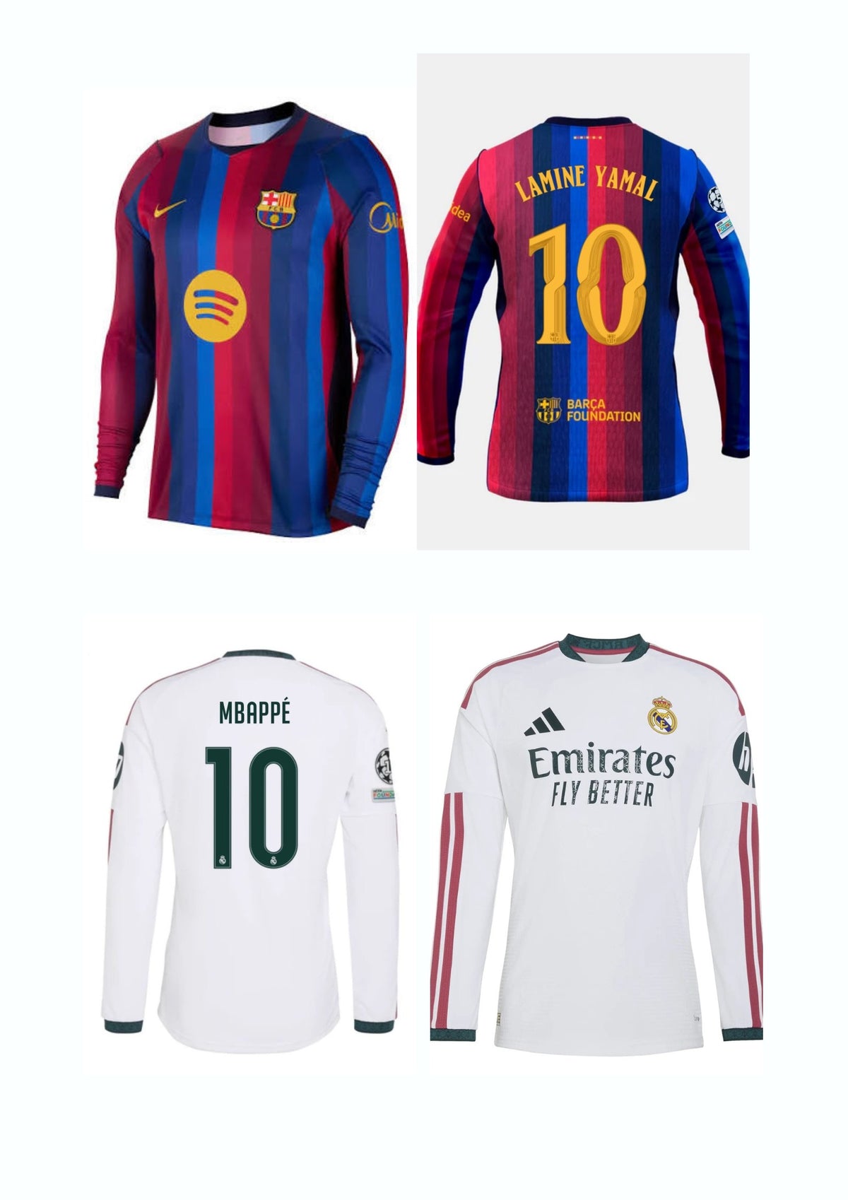 CAMISETA DE FUTBOL TEMPORADA 26/27 MANGA LARGA CON NUMERACION