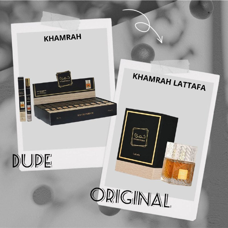PERFUME EN TUBO PARA HOMBRE KHAMRAH EDP 35ML (H) (AROMA SIMILAR LATTAFA KHAMRAH)