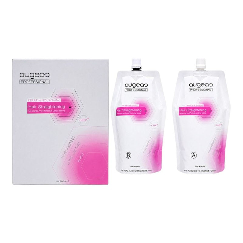 TRATAMIENTO ALISADOR DE CABELLO CON QUERATINA 2PCS AUGEAS 800ML