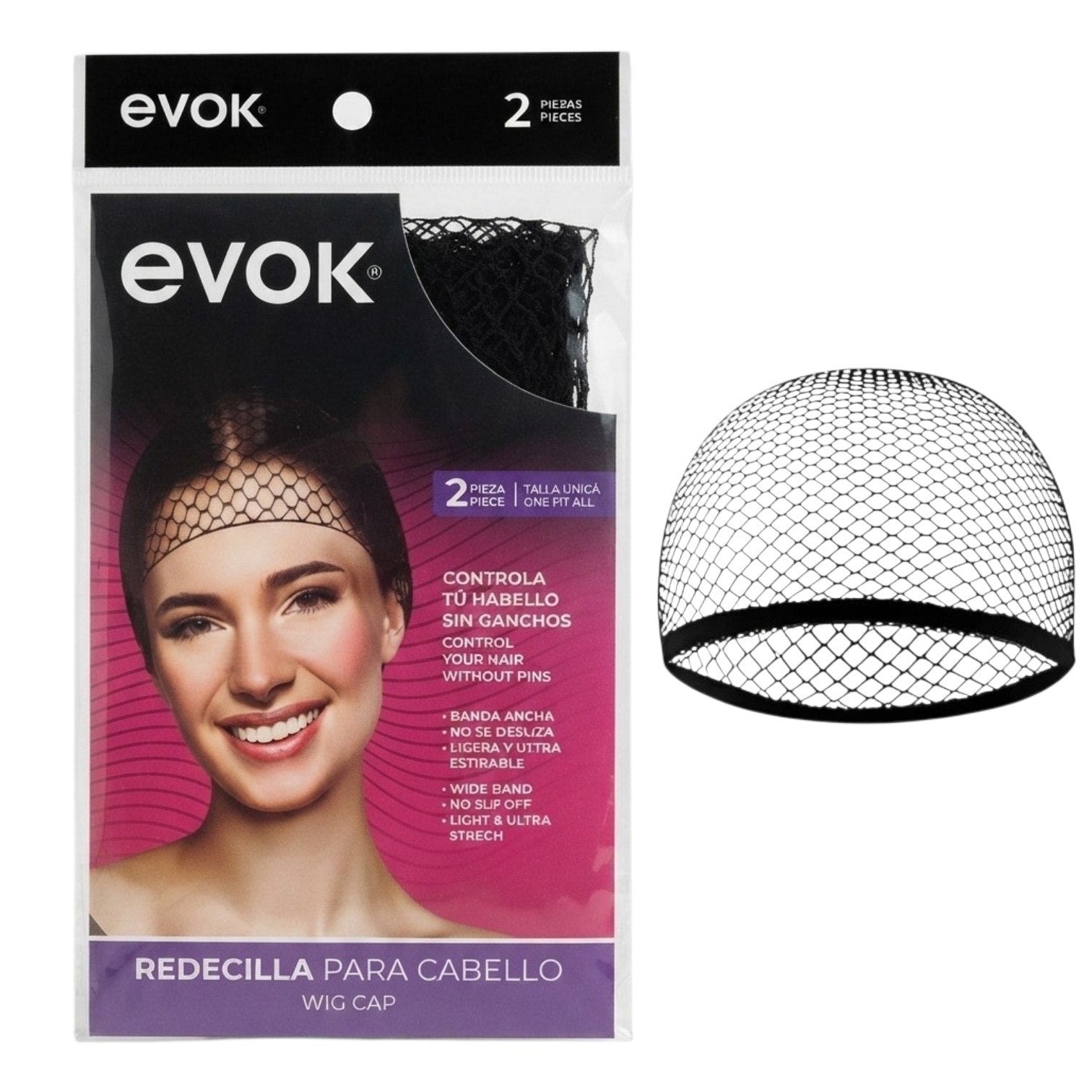 REDECILLA PROTECTORA DE ALTA SUJECIÓN Y CONFORT EVOK RED PARA EL CABELLO 2 PIEZAS / TALLA ÚNICA