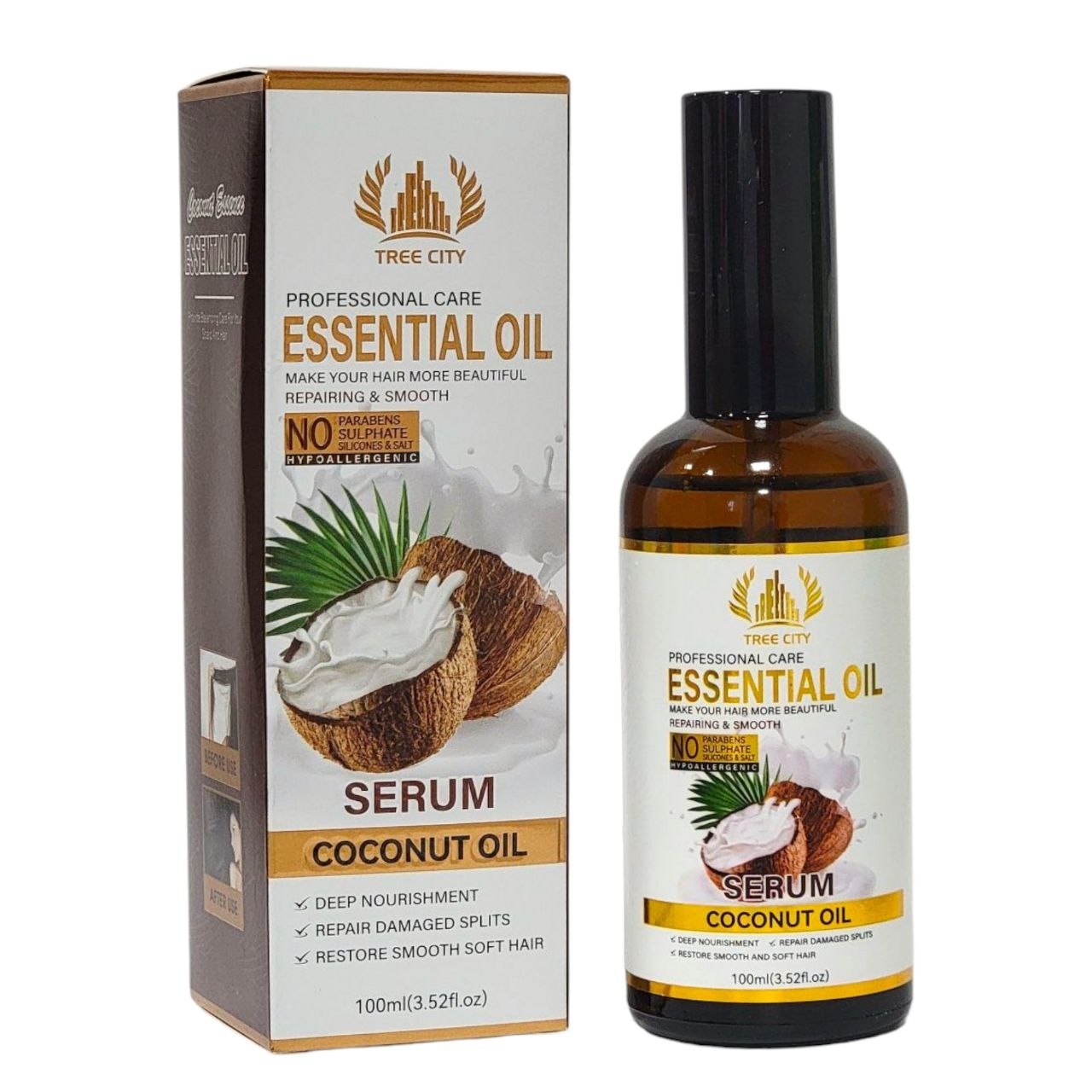 SPRAY ACEITE ESENCIAL DE COCO REPARADO Y SUAVE TREE CITY ESSENTIAL OIL 100ML