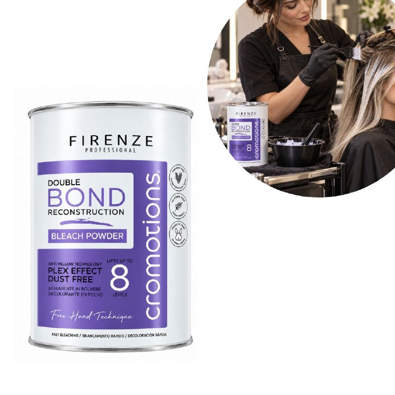 POLVO DECOLORANTE PROFESIONAL DOBLE RECONSTRUCCION DE ENLACES CAPILARES FIRENZE 500G