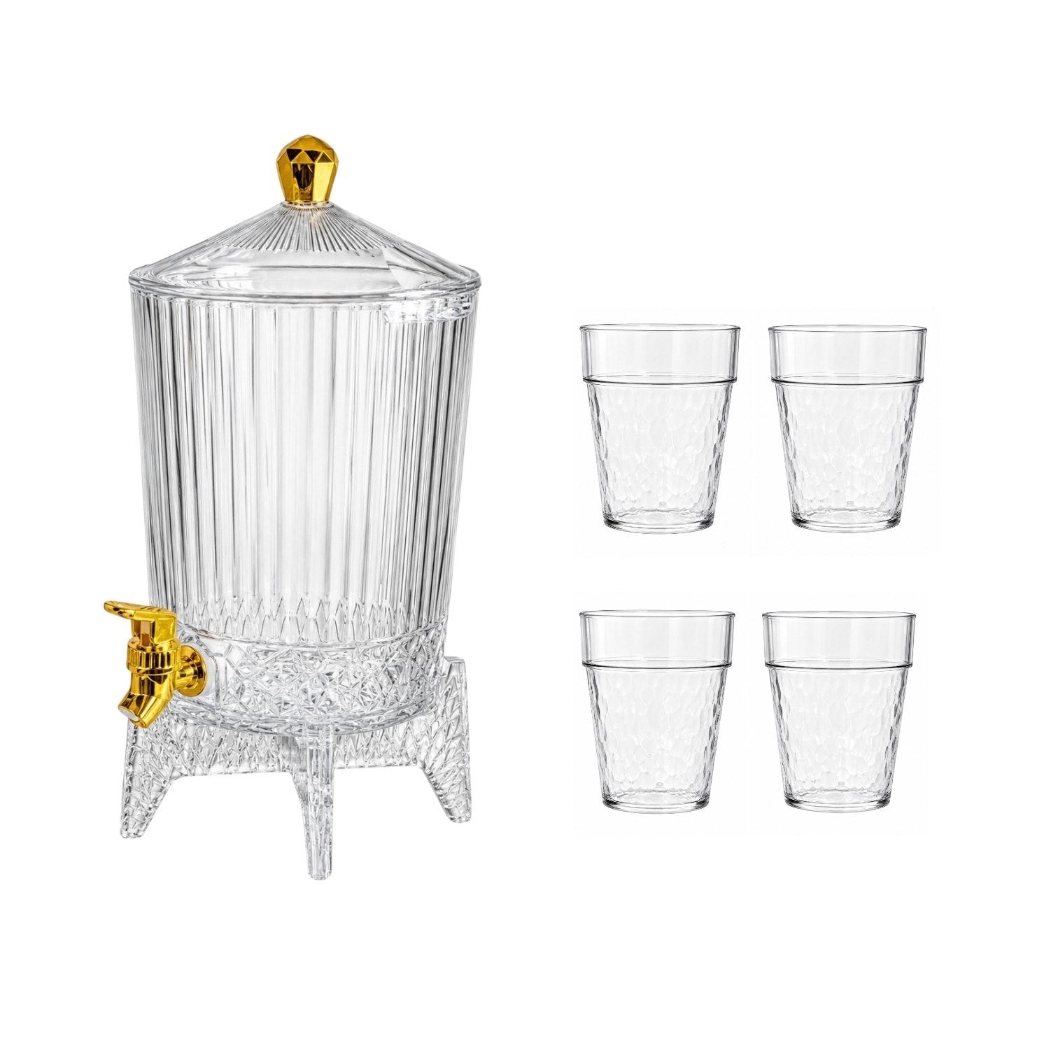 SET DISPENSADOR DE BEBIDAS Y VASOS 31X20CM
