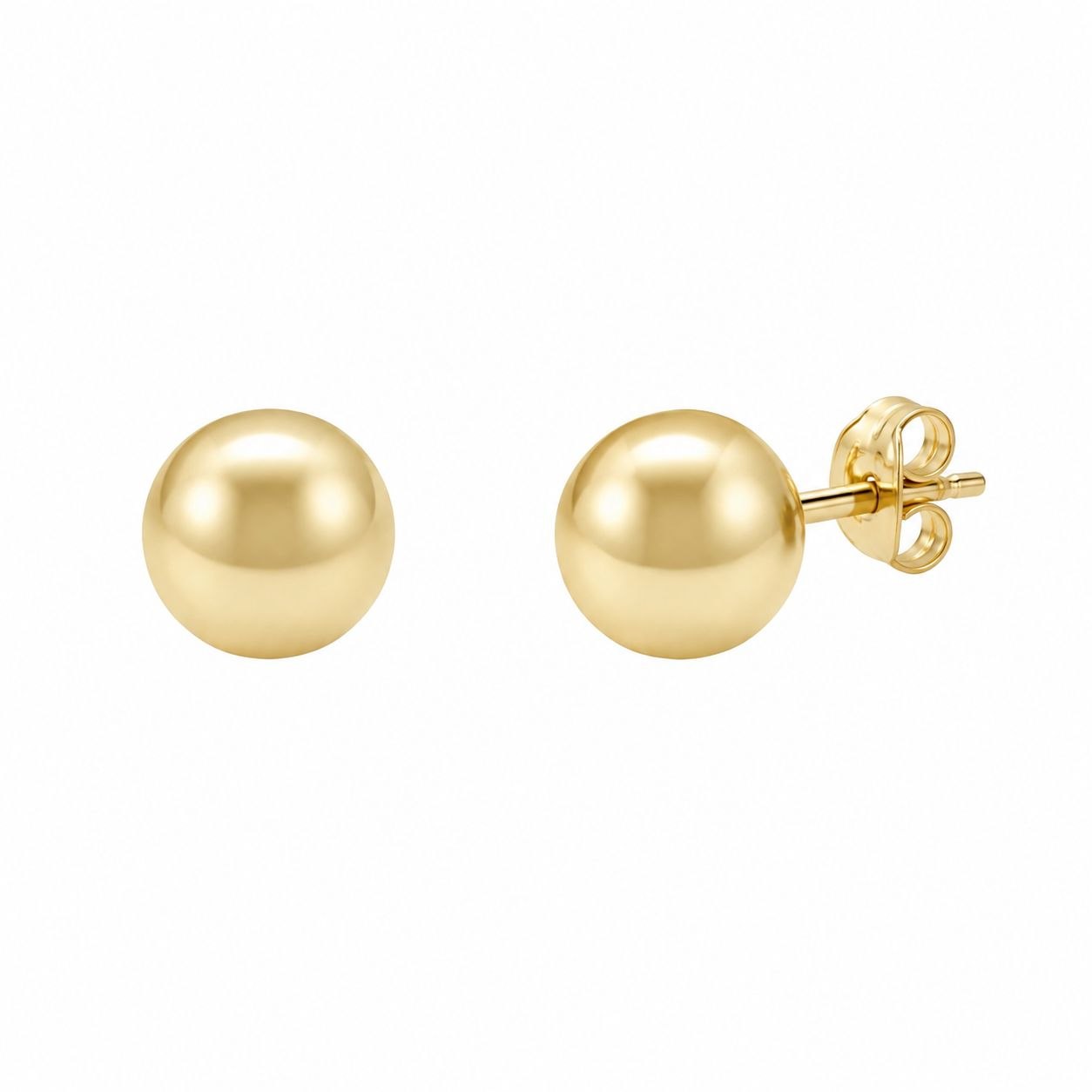 ARITOS DE ENCHAPE PARA DAMA CON DISENO DE ESFERA LISA LIZA