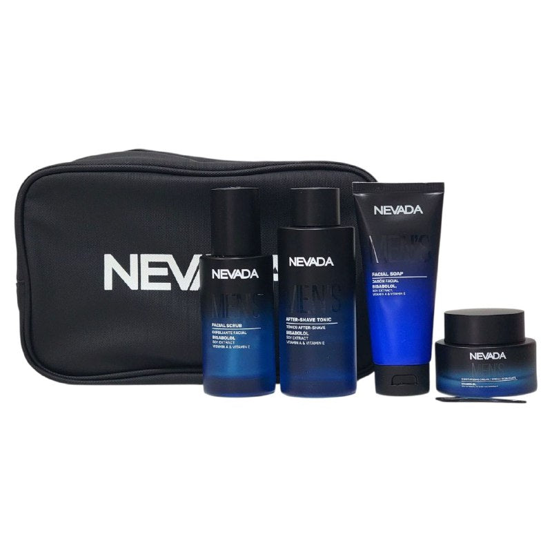SET CUIDADO FACIAL PARA HOMBRES JABON EXFOLIANTE TONICO Y CREMA NEVADA MENS CARE