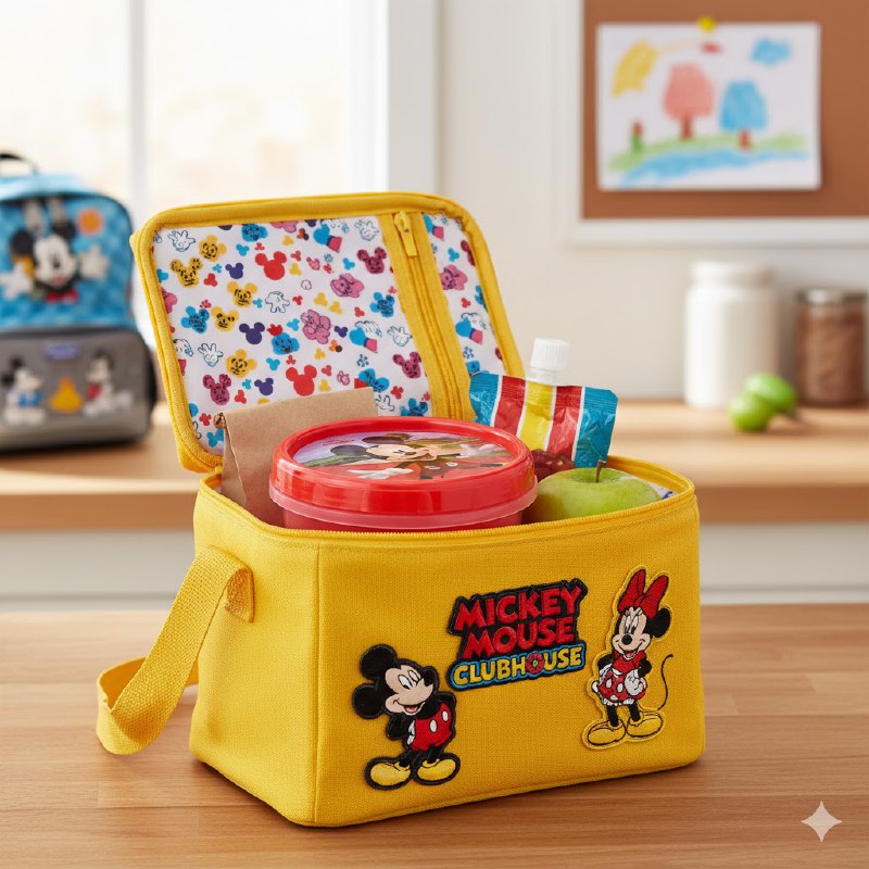 RECIPIENTE PANA PARA ALIMENTOS PARA NIÑOS CON DISEÑO DE MICKEY MOUSE