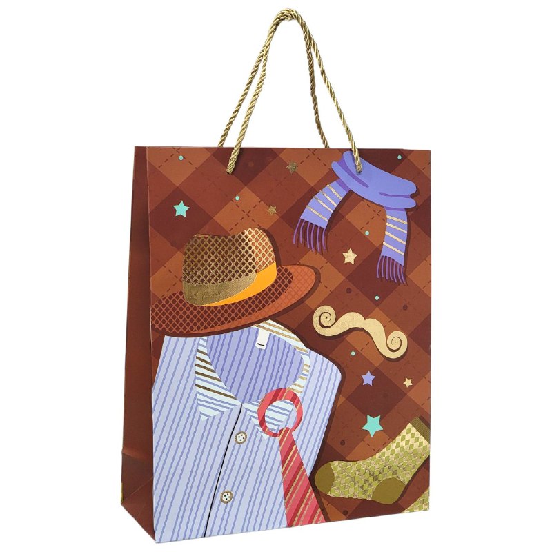 BOLSA DE REGALO PARA HOMBRE MEDIANA 26X32X10CM
