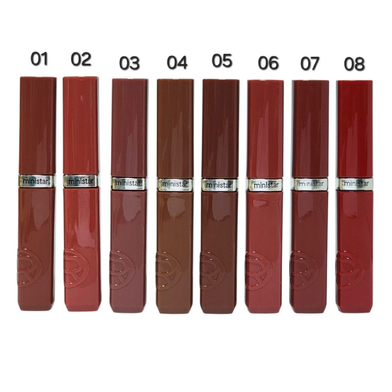 BRILLO LABIAL LIQUIDO 8 TONOS MINISTAR 8ML (DUPE DE LOREAL)