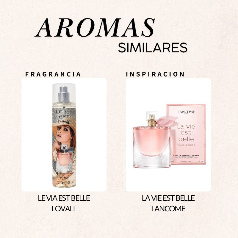 SPLASH LOVALI FRAGRANCES LE VIA EST BELLE 220ML (M) (AROMA SIMILAR LANCOME LA VIE EST BELLE)