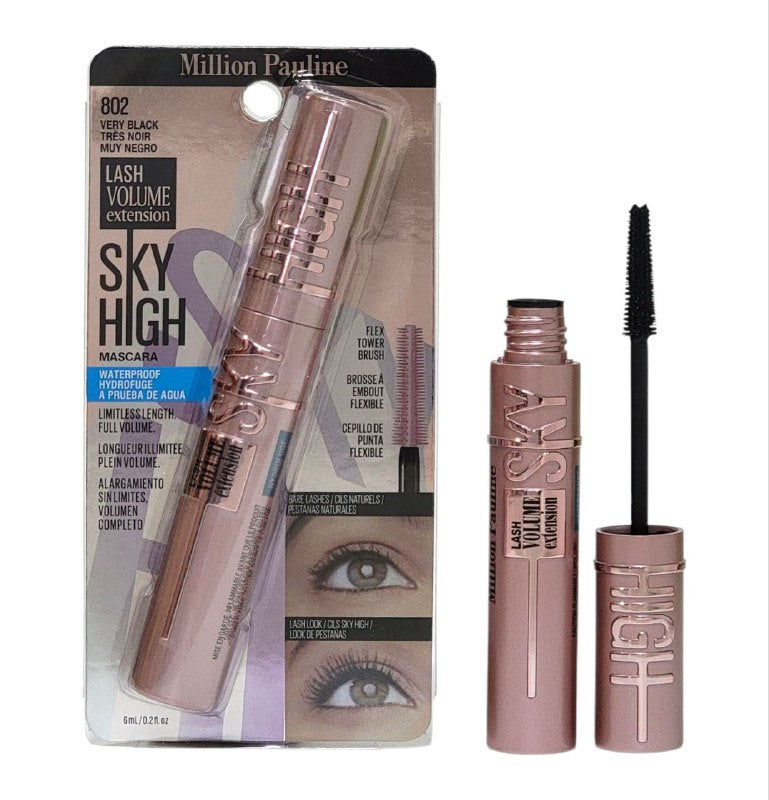 RIMEL VOLUMIZADOR Y ALARGADOR A PRUEBA DE AGUA 24 HORAS MILLION PAULINE 6ML (DUPE DE MAYBELLINE)