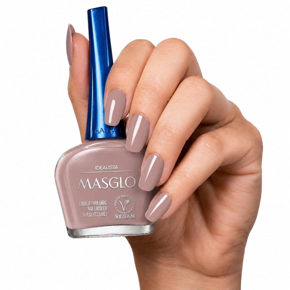 ESMALTE DE TRATAMIENTO PARA UÑAS MÁS RESISTENTES MASGLO ESMALTE PARA UÑAS "ESTILO IDEALISTA" 13.5 ML