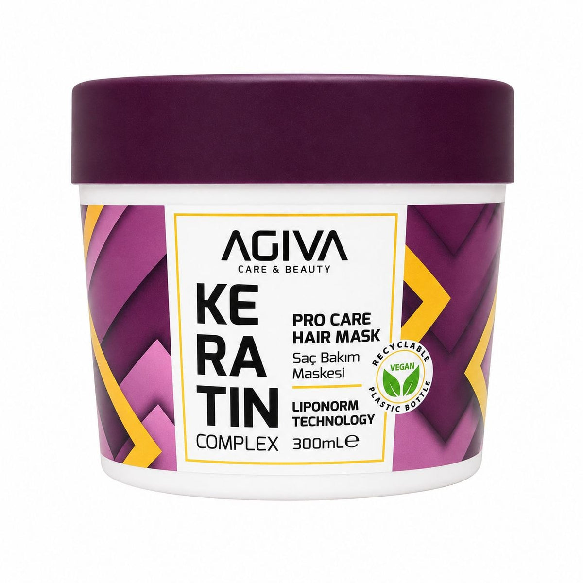 MASCARILLA CAPILAR QUERATINA REPARADORA Y NUTRITIVA - FÓRMULA VEGANA AGIVA CARE & BEAUTY 300ML