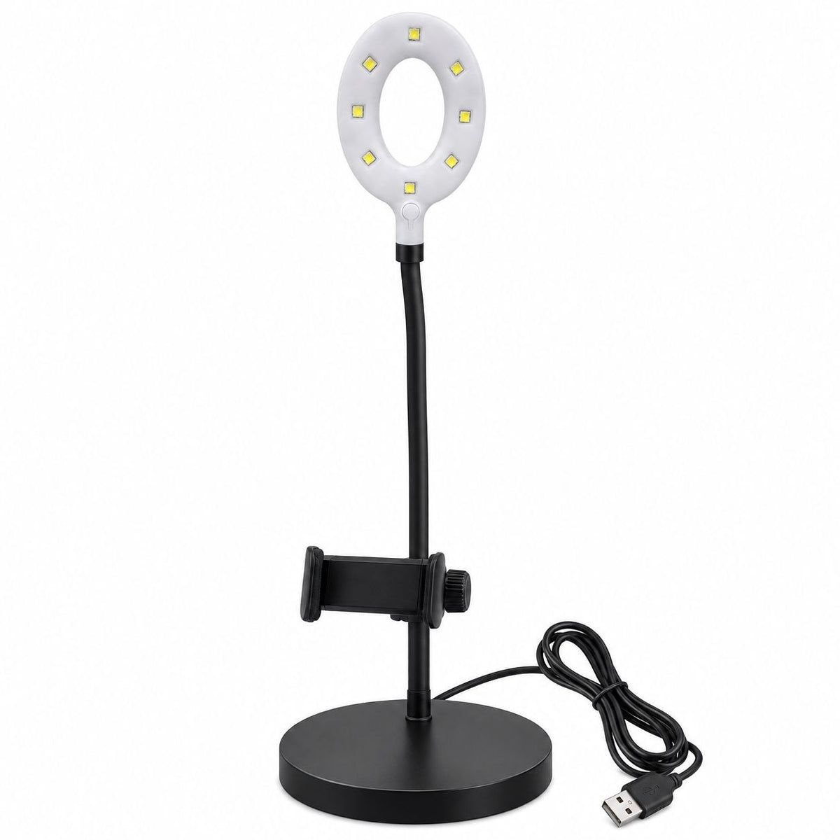 LÁMPARA LED UV 2 EN 1 PLEGABLE PARA UÑAS CON SOPORTE PARA CELULAR USB 12CMX12CMX46CM