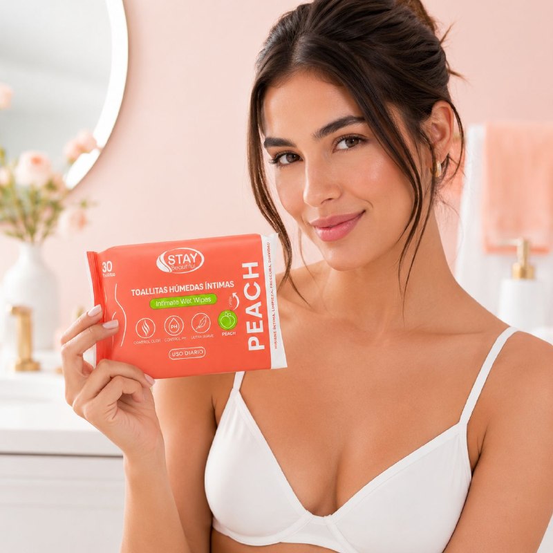 TOALLITAS HUMEDAS FEMENINAS DE HIGIENE INTIMA AROMA A DURAZNO