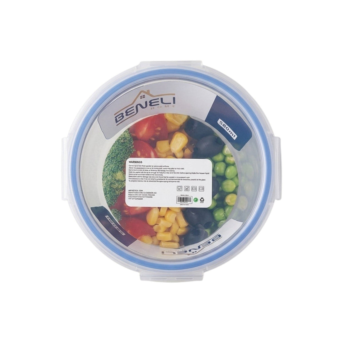 RECIPIENTE DE VIDRIO PARA ALMACENAR Y TRANSPORTAR COMIDAS DE FORMA PRÁCTICA Y SEGURA BENELI HOME 58OML