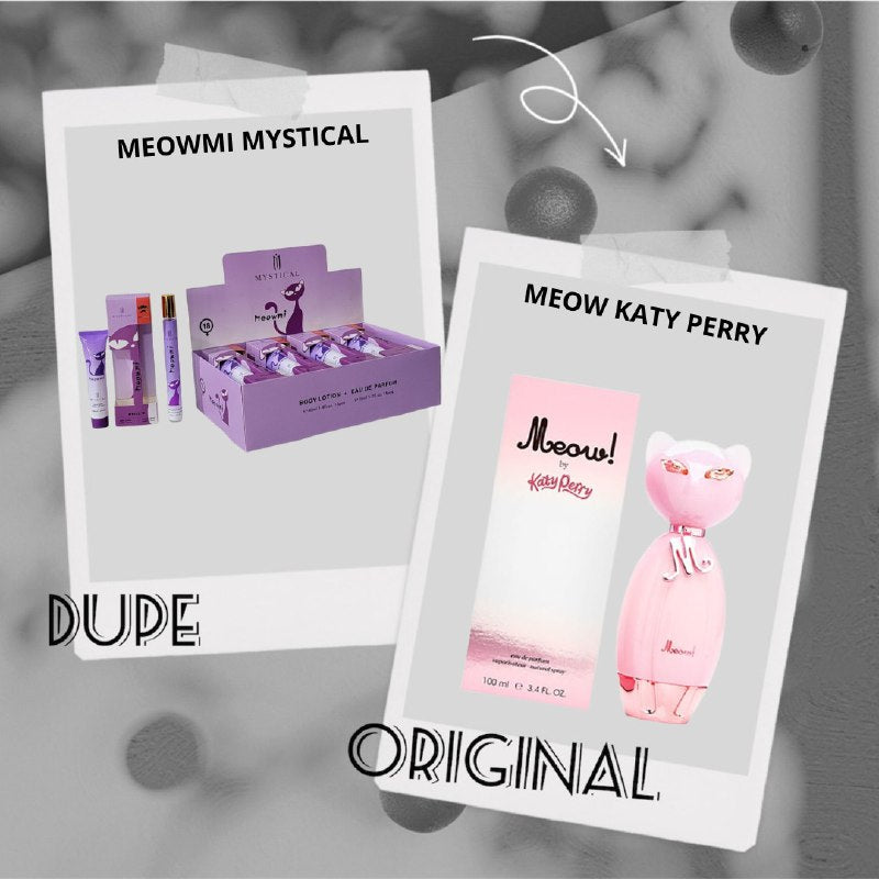 SET PERFUME EN TUBO PARA DAMA MYSTICAL 18 MEOWMI EDP 35ML, BODY LOTION 40ML (M)