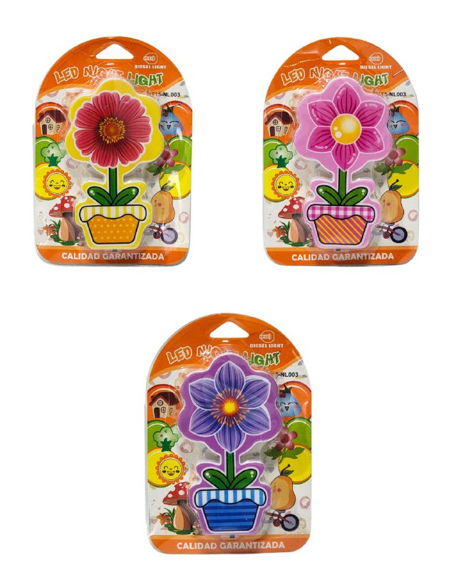 LUZ LED DE NOCHE, TEMATICA DE FLORES PARA NIÑAS, ILUMINACION DE DORMITORIO 3 COLORES LED NIGHT LIGHT