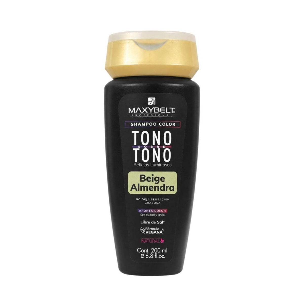SHAMPOO DE COLOR TONO SOBRE TONO BEIGE ALMENDRA MAXYBELT PROFESSIONAL 200ML 1 UND