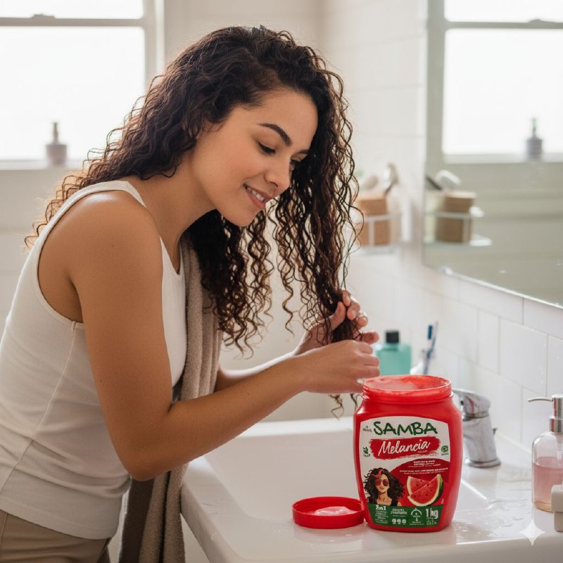 CREMA PARA PEINAR 2 EN 1 HIDRATANTE Y DE PEINADO CON EXTRACTO DE SANDIA Y ACEITE DE RICINO NAZCA SAMBA 1KG