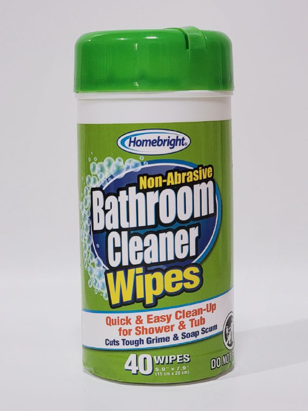LIMPIADOR TOALLITAS LIMPIADORAS PARA BAÑO, LIMPIEZA RAPIDA Y FACIL, ELIMINA SUCIEDAD DIFICIL Y RESIDUOS DE JABON HOMEBRIGHT 40UND