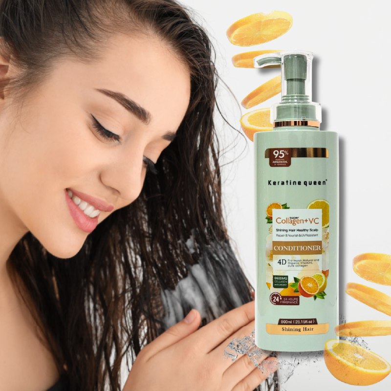 ACONDICIONADOR VITAMINICO CON VITAMINA C B5 Y B6 Y SUPER COLAGENO KERATINE QUEEN 800ML