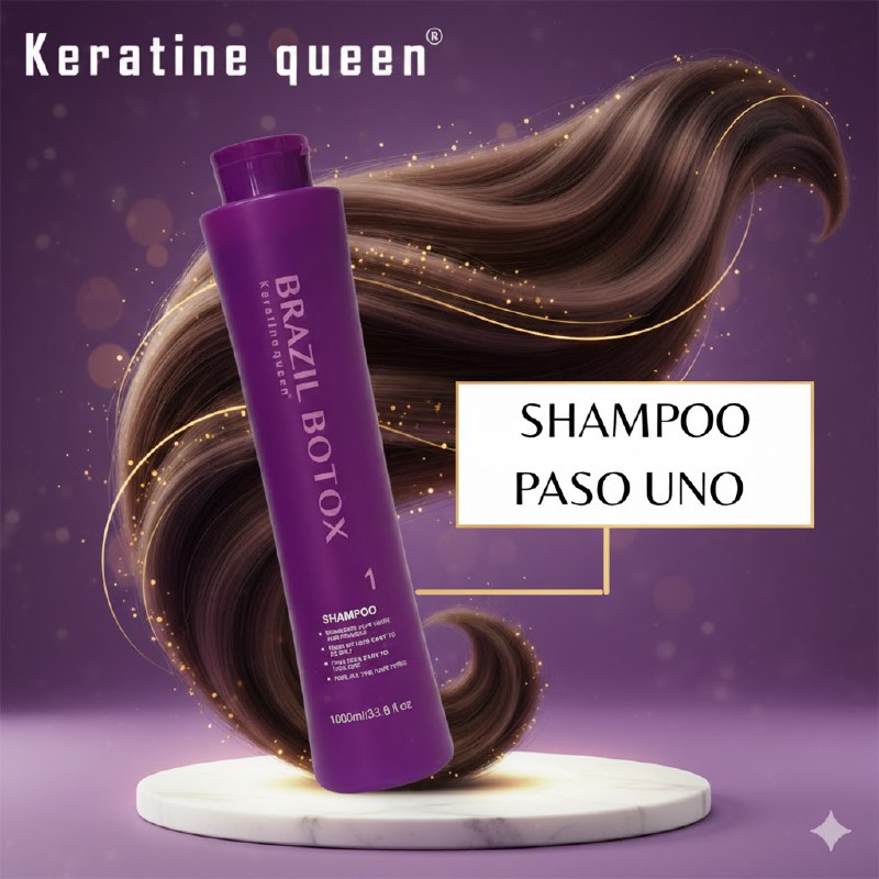 SHAMPOO DE LIMPIEZA PROFUNDA CON QUERATINA BRASILEÑA PASO 1 KERATINE QUEEN 1000ML