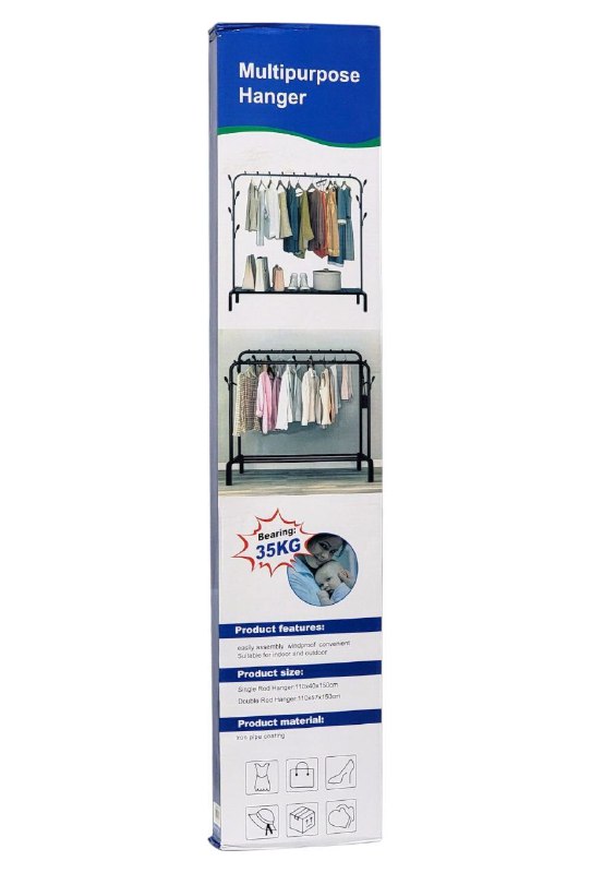 PERCHERO DOBLE CON ZAPATERA METALICO COLOR NEGRO HASTA 35KG 110X57X150CM