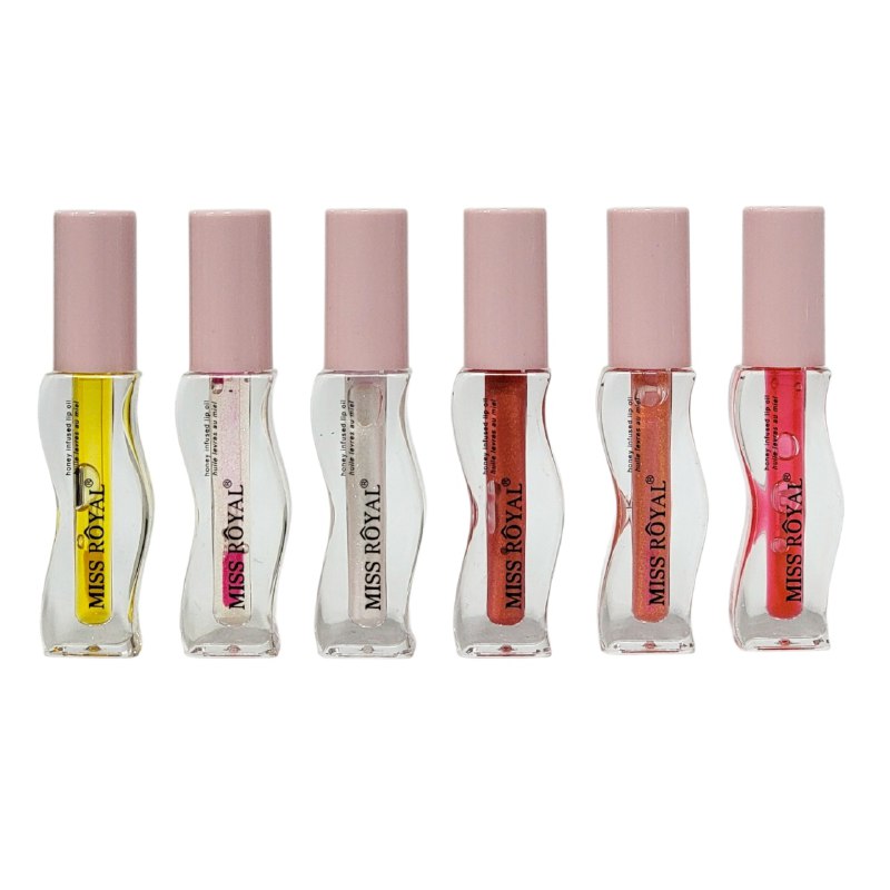ACEITE LABIAL TEXTURA MATE SEDOSA EN SET DE 6 PIEZAS MISS ROYAL 2.5G (DUPE DE GISOU)