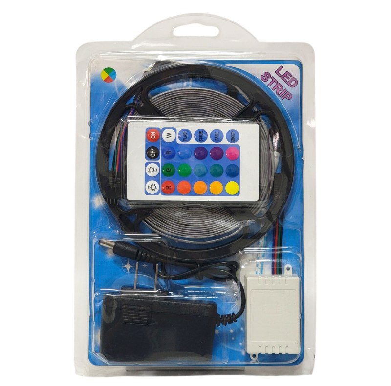 LUZ LED, TIRA DE LUCES LED RGB DE 16 COLORES CON CONTROL REMOTO