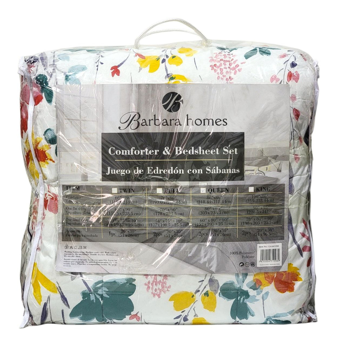 JUEGO DE SABANAS CON EDREDON QUEEN BARBARA HOME 5PCS