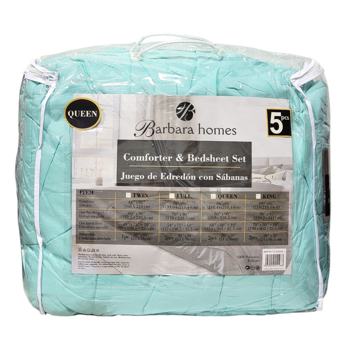 JUEGO DE SABANAS CON EDREDÓN BARBARA HOMES 5PCS