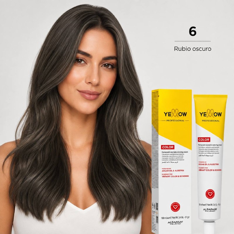 TINTE PERMANENTE PARA EL CABELLO CON ACEITE DE ARGAN Y ALOETRIX TONO 6 RUBIO OSCURO ALFAPARF 100ML